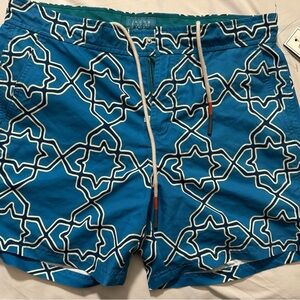 Jach’s New York Blue Geometric Swim Trunks